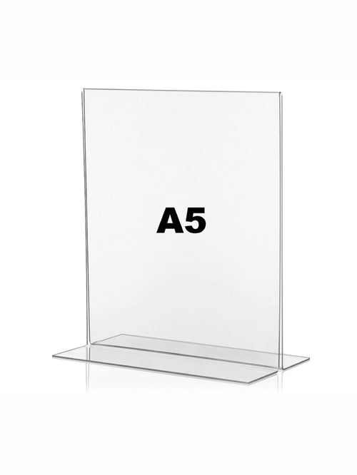 Premium A5 Acrylic Menu Stand | Clear Tabletop Display Holder