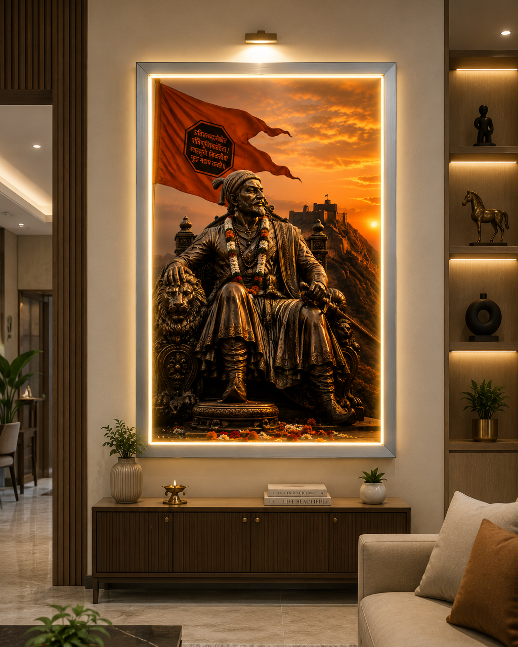 Chhatrapati Shivaji Maharaj LED Clip-On Frame