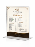 Premium A5 Acrylic Menu Stand | Clear Tabletop Display Holder